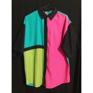 Super cute retro color block shirt.